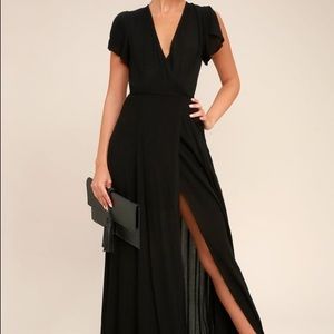 Black wrap maxi dress